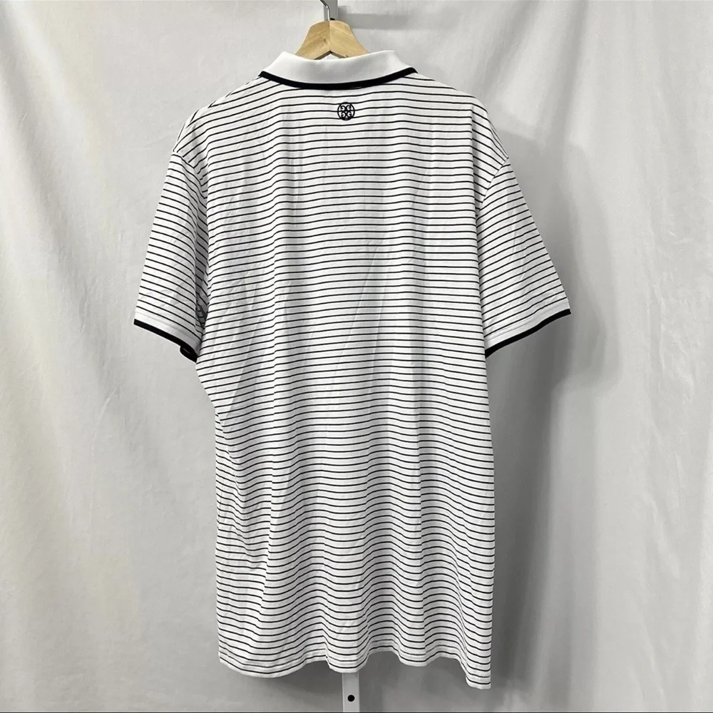 G/Fore Short Sleeve Golf Polo Shirt Mens 2XL‎ XXLarge White Stripe $110